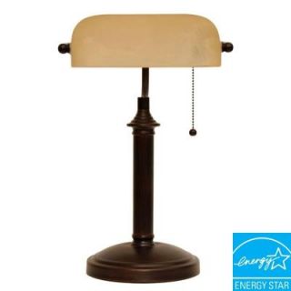 Hampton Bay 15 in. Oil Rubbed Bronze Bankers Lamp CP465BG