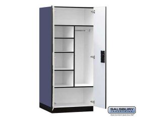 Salsbury 3274MAH Designer Wood Storage Cabinet Combination   76 Inches High   24 Inches Deep   Mahogany