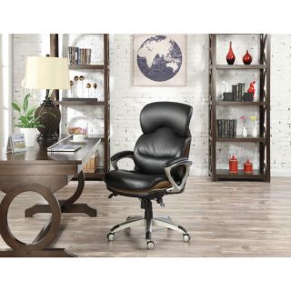 Serta Wellness by Design Black Executive Leather Office Chair