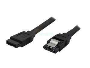 OKGEAR 24" SATA 6 Gbps Cable, Straight to Straight W/ Metal Latch, Black, Backward Compatible 3 Gbps and 1.5 Gbps