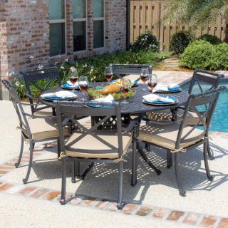 Carrolton 6 Person Cast Aluminum Patio Dining Set With Round Table