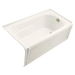 KOHLER Portrait 5 ft. Right Hand Drain with Integral Apron and Tile Flange Acrylic Soaking Tub in White K 1108 RA 0
