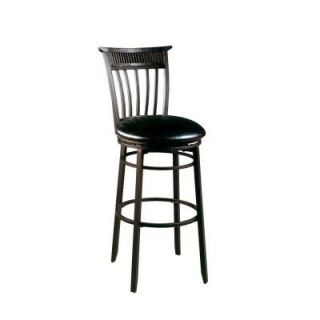 Hillsdale Furniture Cottage 26 in. Swivel Counter Stool with Black Vinyl Seat in Rubbed Black 4366 826