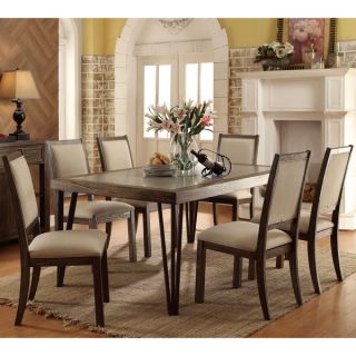 Furniture of America Hailey Rustic 7 piece Weathered Elm Dining Set