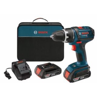 Bosch 18 Volt Lithium Ion 1/2 in. Cordless Compact Tough Drill/Driver Kit with (2) 2.0Ah Battery DDS181 02