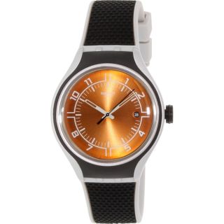 Swatch Mens Irony YES4002 Orange Rubber Swiss Quartz Watch