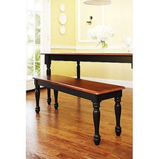 Better Homes and Gardens Autumn Lane Farmhouse Bench, Black and Oak
