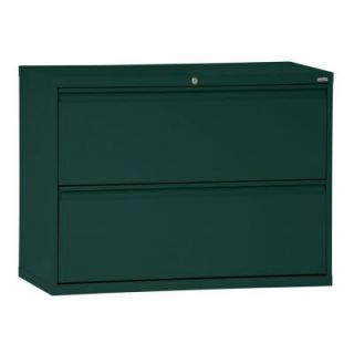 Sandusky 800 Series 36 in. W 2 Drawer Full Pull Lateral File Cabinet in Forest Green LF8F362 08