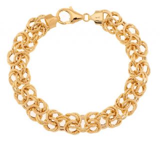 VicenzaGold 7 1/4 Bold Woven Byzantine Bracelet 14K Gold, 7.7g   J290999 —