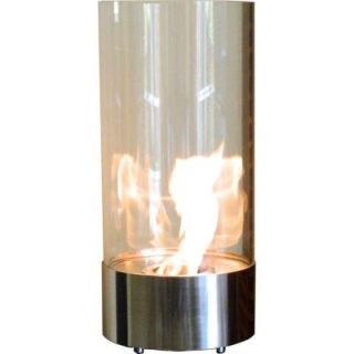 Nu Flame 9 in. Tabletop Ethanol Cristallo Fireplace in Stainless and Clear NF T2CRO