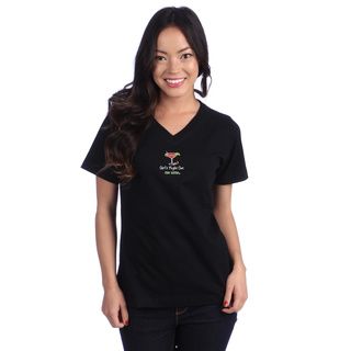 Womens Girls Night Out Black V neck Tee