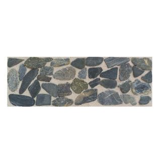 American Olean Highland Ridge Dark Riverstone Pebble Thru Body Porcelain Indoor/Outdoor Listello Tile (Common 4 in x 12 in; Actual 3.87 in x 11.87 in)