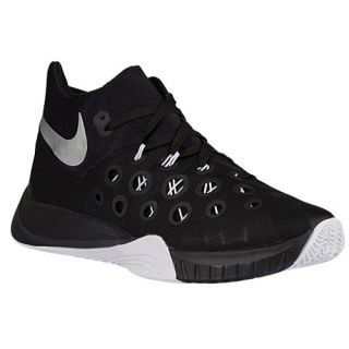 Nike Zoom Hyperquickness 2015   Mens   Basketball   Shoes   Black/White/Metallic Silver