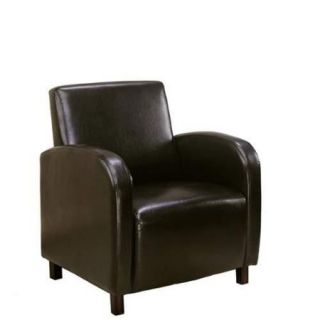 ACCENT CHAIR  LEATHER LOOK FABRIC ColorDark Brown