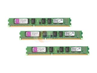 Kingston ValueRAM 3GB (3 x 1GB) 240 Pin DDR3 SDRAM DDR3 1333 (PC3 10666) Triple Channel Kit Desktop Memory Model KVR1333D3K3/3GR