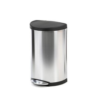 simplehuman Semi Round Step Trash Can with Plastic Lid