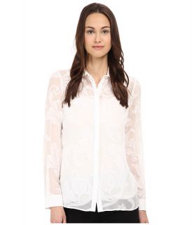 Versace Collection Floral Print Sheer Blouse