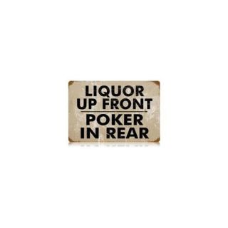Past Time Signs V398 Liquor Up Front Humor Vintage Metal Sign
