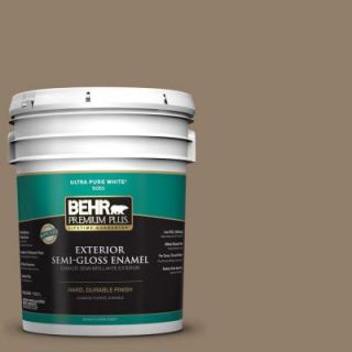 BEHR Premium Plus 5 gal. #HDC NT 11 Sandalwood Tan Semi Gloss Enamel Exterior Paint 534005