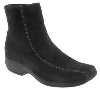 As Is Clarks Water Resistant Suede Side Zip Ankle Boots   A223160 —