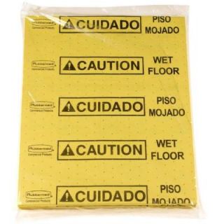 Rubbermaid 16.5 in. x 20 in. Yellow Over the Spill Caution Wet Floor Pads (25 Count) FG425200YEL