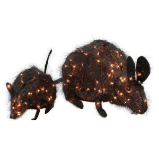 Home Accents Holiday Pre Lit Tinsel Rats (Set of 2) TY010+131 1524