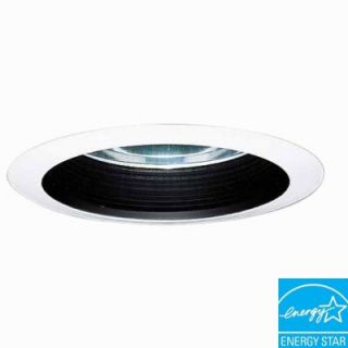 Halo 6 in. Black Recessed Lighting CFL Baffle with White Trim 406BA