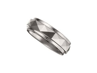 7.3MM Dura Tungsten Faceted Band With Ridge Size 6.5