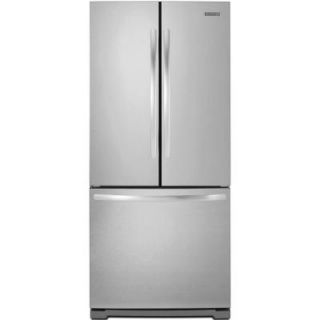 KitchenAid Architect Series II 30 in. W 19.7 cu. ft. French Door Refrigerator in Monochromatic Stainless Steel KFFS20EYMS