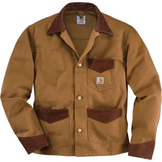 Carhartt Unlined Duck Brush Jacket — Brown, Large, Tall Style, Model# K568