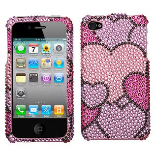 KTA 161 Hearts iPhone 4 and 4s Bling Rhinestone cover