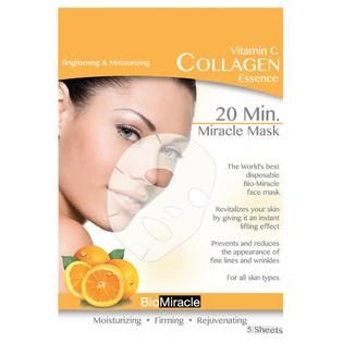 Bio Miracle Anti Aging & Moisturizing Face Mask, Vitamin C Collagen, 5
