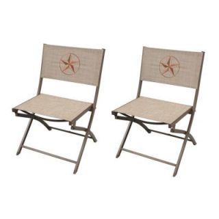 Hampton Bay Fairplay Folding Texas Star Sling Patio Chair (2 Pack) FDS00211 T