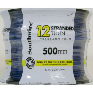 500 ft 12 AWG Stranded Blue Copper THHN Wire (By the Roll)
