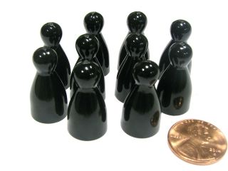 Set of 10 Halma 25mm Pawns Pawn Peg Pegs Board Game Play Pieces   Black