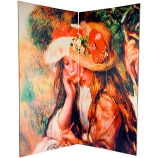 Oriental Furniture 6 ft. Tall Double Sided Works of Renoir Canvas Room