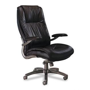 Tiffany Industries High Back Chair, Gunmetal Base/Black Leather   Home
