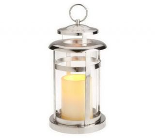 Home Reflections Round Lantern w/Flameless Candle w/Timer —