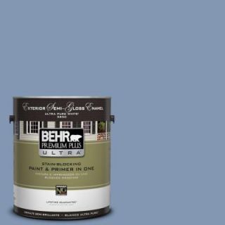 BEHR Premium Plus Ultra 1 gal. #S530 4 Jet Set Semi Gloss Enamel Exterior Paint 585401