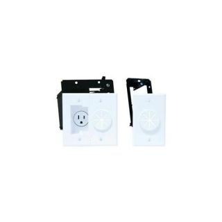 Midlite 2A5251 1G W Power+Port Recessed Receptacle Kit & Wireport   With Grommet  White