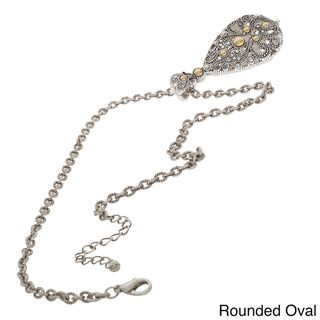 NEXTE Jewelry Silvertone Rhinestone Reversible Shape Necklace