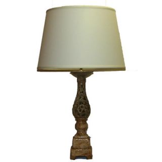 Burl Acanthus Column 38 H Table Lamp with Empire Shade by JB Hirsch