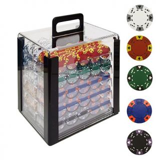 Tri Color Ace/King Clay Poker Chips, Plastic Case, 14g   1000ct