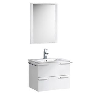 Fresca Cielo 24 inch White Modern Bathroom Vanity with Mirror