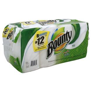 Bounty Paper Towels, Giant Rolls, White, Two Ply, 8 rolls   Food