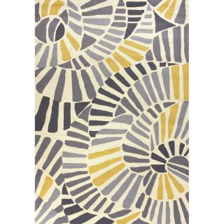 Handmade Gold/ Grey Abstract Area Rug (76 x 96)   Shopping