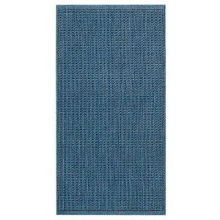 Home Decorators Collection Saddlestitch Blue/Black 2 ft. 3 in. x 11 ft. 9 in. Rug Runner 2881455320