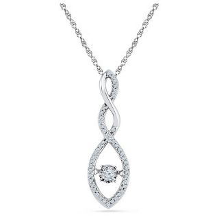 925 Silver and 1/5 CT. T.W. White Diamond Infinity Pendant