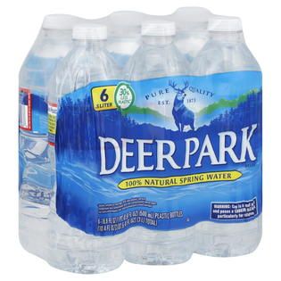 Deer Park  Water, 100% Natural Spring, 6   16.9 oz (500 ml) bottles