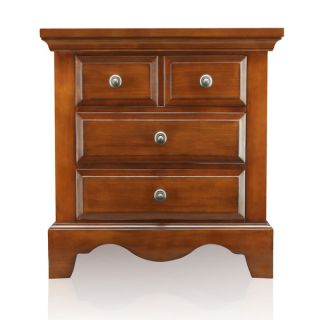 Furniture of America Springbay Light Walnut 3 drawer Nightstand